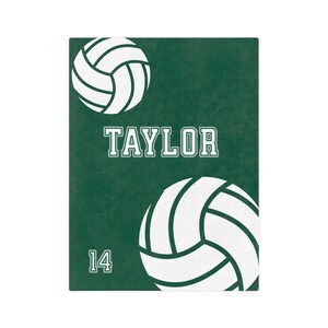 Volleyball Personalized Name Blanket, Volleyball Player Custom Name Blanket, Velveteen Minky Blanket, Custom Gifts Volleyball Team