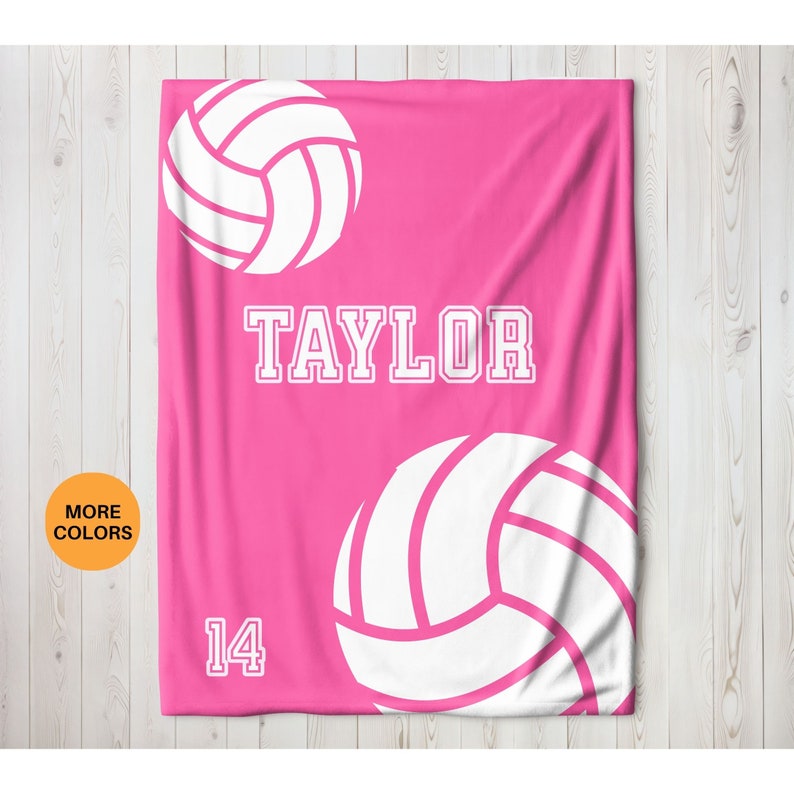 Volleyball Personalized Name Blanket, Volleyball Player Custom Name Blanket, Velveteen Minky Blanket, Custom Gifts Volleyball Team