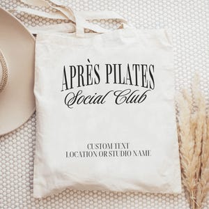 Pilates Tote Bag Gift for Pilates Teacher, Apres Pilates Personalized Tote for Pilates Instructors, Custom Pilates Studio Social Club