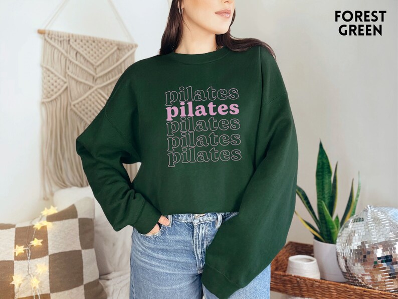 Pilates Sweatshirt, Gift for Pilates Teacher, Pilates Instructor Sweatshirt, Custom Pilates Shirt, Pilates Gift pink Pilates Girl Shirt
