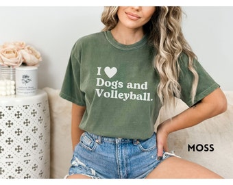 I Love Dogs and Volleyball T-Shirt: Dog Lover Gift