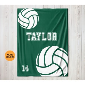 Volleyball Personalized Name Blanket, Volleyball Player Custom Name Blanket, Velveteen Minky Blanket, Custom Gifts Volleyball Team
