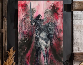 The Morrigan, Irish-Celtic Mythology Goddess, Warrior, Queen, Fanart, Watercolor Art Print, Poster, Canvas, Wrapped Canvas