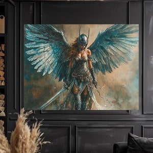 Valkyrie, Norse Mythology, Woman Warrior, Fanart, Watercolor Art Print, Poster, Canvas, Wrapped Canvas