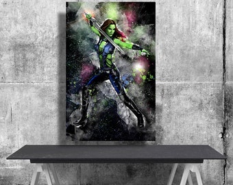 Gamora poster Marvel Guardians of the Galaxy poster Avengers Endgame Print Gamora interior decor living room wall art original Marvel gift