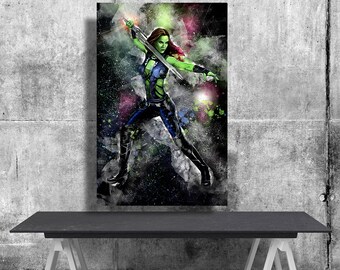 Gamora poster Marvel Guardians of the Galaxy poster Avengers Endgame Print Gamora interior decor living room wall art original Marvel gift