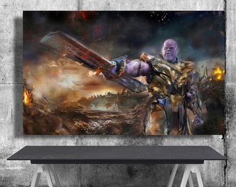 Thanos Avengers Endgame Villain Infinity Gauntlet Infinity War Collage Painting Fine Art Print