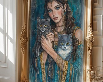 Freyja Goddess Norse Mythology, Goddess of Love and Beauty, Lady Freyja, Freya, Fanart, Watercolor Art Print, Poster, Canvas, Wrapped Canvas