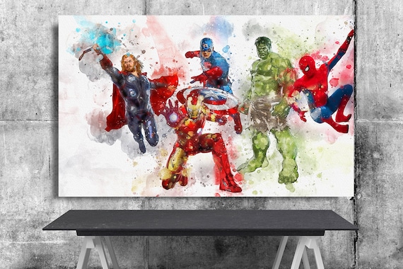 Marvel Superheroes Avengers Wall Decal Spider-man Captain America Iron Man  Hulk