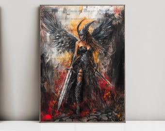 Valkyrie, Norse Mythology, Woman Warrior, Fanart, Watercolor Art Print, Poster, Canvas, Wrapped Canvas