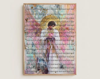 Archangel Chamuel, Angel of Peace, Relationships, Unconditional Love, He Who Seeks God, Watercolor Art Print, Poster, Canvas, Wrapped Canvas