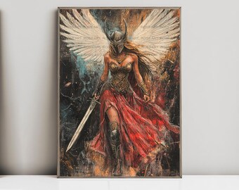 Valkyrie, Norse Mythology, Woman Warrior, Fanart, Watercolor Art Print, Poster, Canvas, Wrapped Canvas