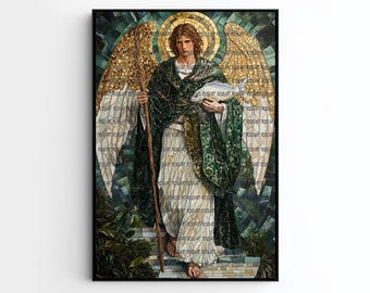 Archangel Raphael, Angel of Healing, Angel of Medicine, Healer, Archangel of Healing, Watercolor Art Print, Poster, Canvas, Wrapped Canvas