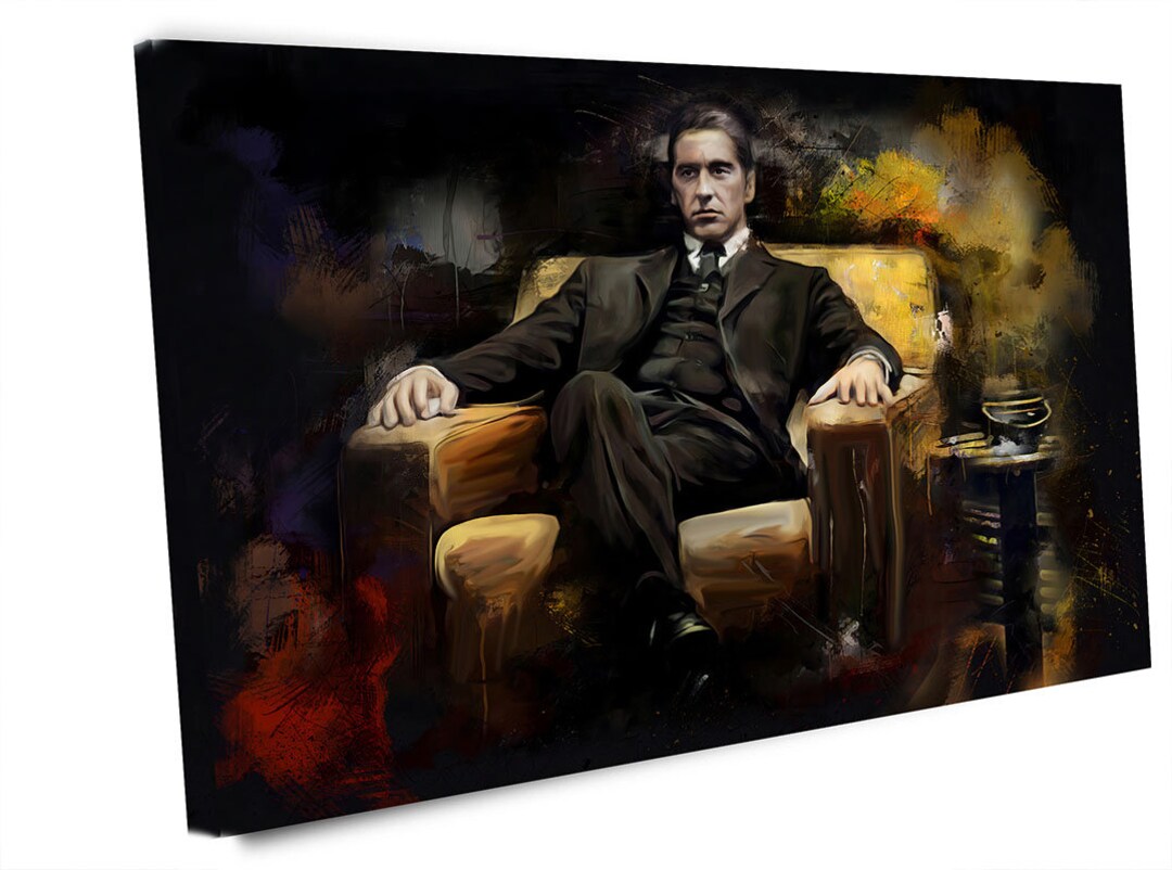 The Godfather, Michael Corleone, Al Pacino, Wrapped Canvas, Stretched