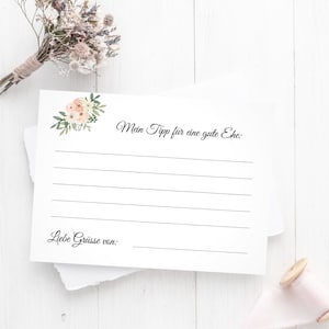 Advice Cards Wedding auf Deutsch Hochzeit Gastgeschenk Gästebuch Printable