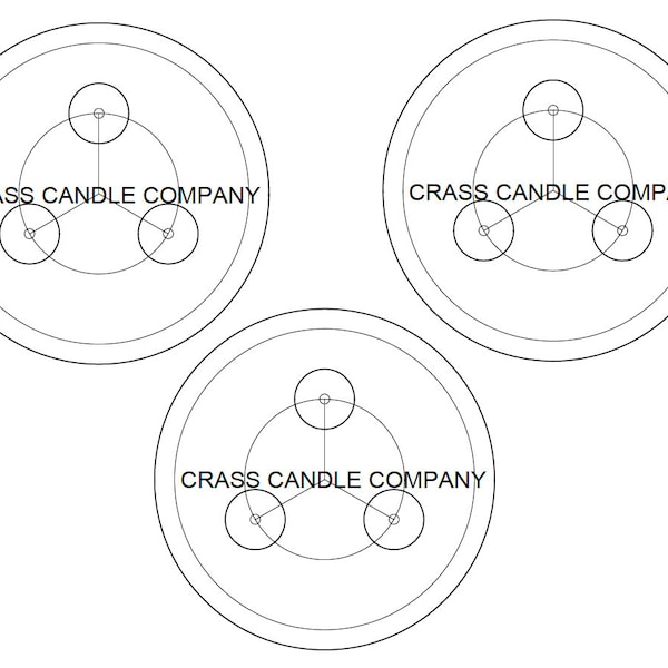 Outil imprimable de centrage et de placement de mèche de bougie à 3 mèches - Téléchargement numérique - PDF imprimable