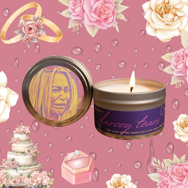 Darcey Tears Candle - The Ultimate 90 Day Fiancé Gift! Raspberry Sangria Scented Soy Candle - Vegan - Non-toxic - Handmade