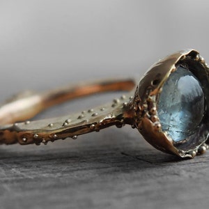 Alternative Engagement Ring, Aquamarine Engagement Ring, Nature Inspired Engagement Ring, Flower Engagement Ring, Moonstone Engagement Ring