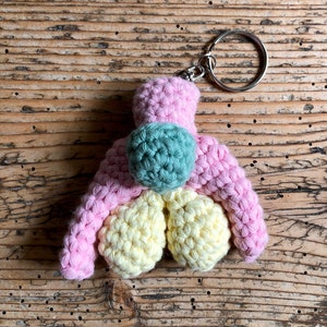 Dicklit en crochet de algodón reciclado con llavero, faloris, transgénero, feminista, lindo, colorido