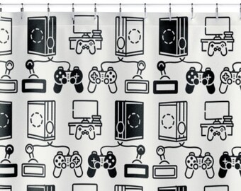 Gamer Shower Curtain Etsy
