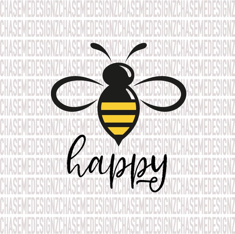 Download Bee Happy Bee Design Bee Print Honey Bee Bees | Etsy