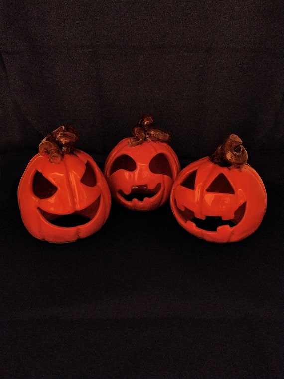 matches21 Jack Lantern Lanterna zucca di Halloween fatta di argilla 27x23 cm incl. tealight LED tremolante