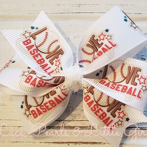 Baseball Bow - Baseball Beauty Hair Bow - Softball Hair Bow