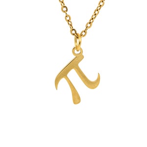 Gold Pi Halskette, Goldener griechischer Buchstabe Symbol Charme, Mathematiker Schmuck