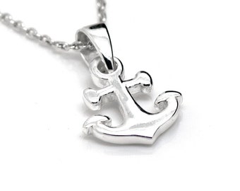 Little Silver Anchor Charm Ketting, 925 Sterling Hope Sieraden, Nautische Hanger