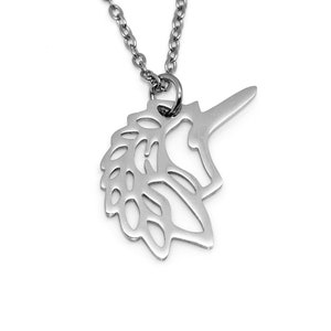 Einhorn Halskette aus Edelstahl, legendäre Tier Anhänger, mythischen Schmuck