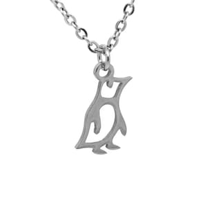 Collar de encanto de pingüino pequeño, colgante de pájaro antártico, joyería de animales de acero inoxidable