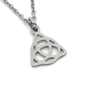 Celtic Knot Necklace in Stainless Steel, Trinity Knot Pendant, Irish Jewelry