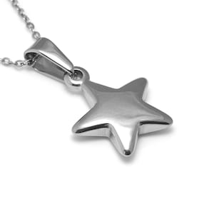 Puffed Star Pendant Necklace, Jewelry in Stainless Steel