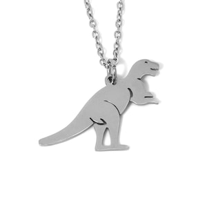 T-rex Necklace, Tyrannosaurus Pendant, Dinosaur Jewelry in Stainless Steel