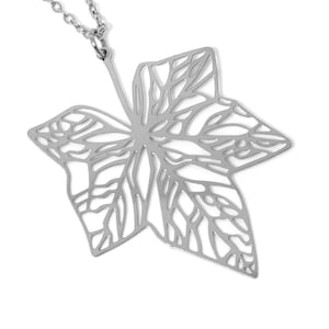 Ivy Leaf Necklace, Hedera Helix Pendant, Nature Jewelry in Stainless Steel