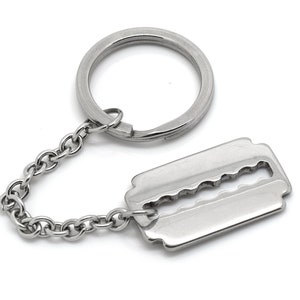 Razor Blade Pendant Keychain, Razor Blade Keyring, Razor
