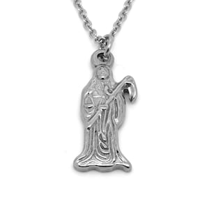 Grim Reaper Necklace, Death Pendant, Memento Mori Jewelry in Stainless Steel
