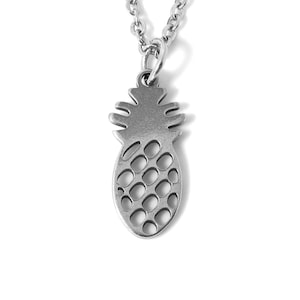 Pineapple Necklace, Fruit Pendant, Nature Jewelry in Stainless Steel