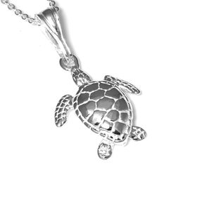 Collier tortue en argent sterling, pendentif tortue, bijoux animaux marins