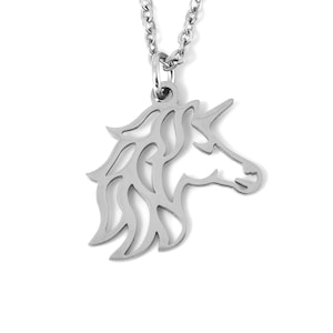 Einhorn Halskette, Märchen Anhänger, Tierschmuck aus Edelstahl