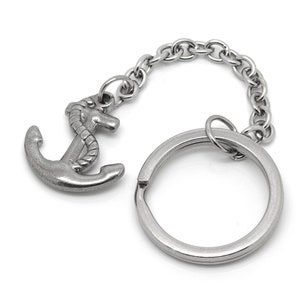 Stainless Steel Anchor with Rope Keychain with 25 mm Key Ring