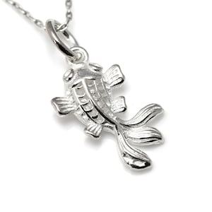 Fisch Halskette in Sterling Silber, natuical Anhänger, Ozean Tier Schmuck Bild 1