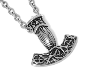 Thorshammer Halskette, Mjölnir Anhänger, Wikinger Schmuck aus Edelstahl