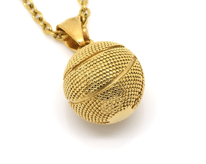 Gold Tennis Ball Necklace Golden Sports Pendant Sport Etsy