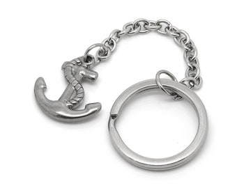 Stainless Steel Anchor With Rope Keychain With 25 Mm Key