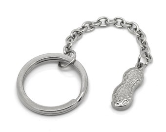 Stainless Steel Peanut Keychain with 25 mm Key Ring