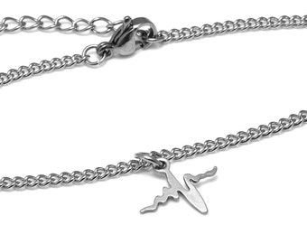 Heartbeat Bracelet in Stainless Steel, EKG Charm, Hospital and Nurse Jewelry