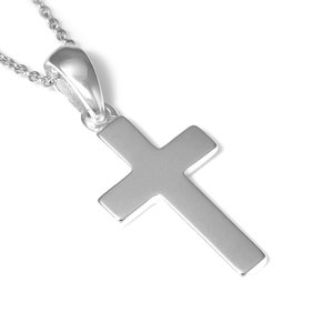 Sterling Silver Cross Necklace, Christian Pendant, Religious Jewelry