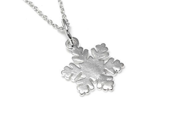 Small Snowflake Charm Pendant Antique Finish Sterling Silver Small Snowflake Charm Pendant Antique Finish Sterling Silver