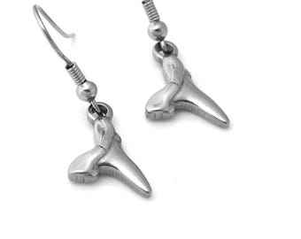 Haifischzahn Ohrringe, Ocean Animal Schmuck aus Edelstahl
